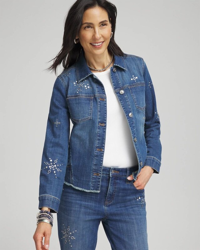 Americana Fireworks Denim Jacket - image 1